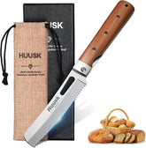 Huusk cuchillo plegable para pan con hoja ondulada y filo preciso