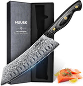Cuchillo Huusk con hoja destacada para cortes precisos y sin esfuerzo en carnes y vegetales.