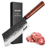Huusk cuchillo con hoja curva ergonómica para cortes eficientes en la cocina.