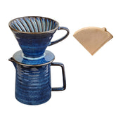 HYAXGM cafetera por-via ceramica estrellada azul, diseño único para café aromático.