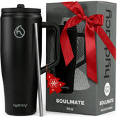 Hydracy Soulmate con tapa rotativa sin derrames, ideal para viajes y entrenamientos.