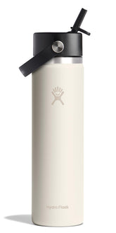 Hydro Flask 24 oz botella marfil, ergonómica y mantiene bebidas frías por más horas.