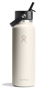 Hydro Flask 40 oz marfil con boca ancha y asa ergonómica para hidratación en movimiento