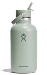 Hydro Flask 64oz agave, frente, ideal para hidratación en exteriores.