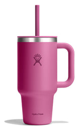 Hydro Flask Travel Tumbler 32 oz reef rosado para hidratación diaria y bebidas frías.