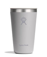 Hydro Flask Vaso todo-en-uno gris abedul con tapa deslizante mantiene bebidas a temperatura.