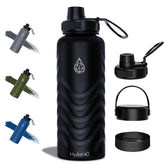 HYDRO H2O botella aislada 32 onzas negra, diseño duradero para uso diario.