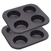 HYTK molde cupcakes 4 cavidades, vista general de 2 piezas para hornear
