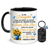 Conjunto Hyturtle para hija: taza y llavero, regalo perfecto para expresar amor.