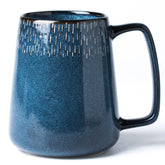 HYTYSKAR taza cerámica 24oz azul estrella, ideal para café matutino y grandes porciones