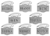 IcyPeak etiquetas-decanter licor plata set 8 para identificación rápida de bebidas.