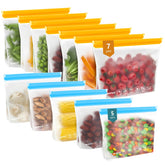 IDEATECH 12Pack bolsas reutilizables para almacenamiento, ideal para marinar carnes.