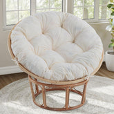 Idee-home cojin circulo papasan beige, ideal para lectura relajante en cualquier rincón.