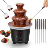 IEBIYO fuente de chocolate de 3 niveles con 6 tenedores, ideal para reuniones.