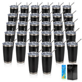 Vaso IEOVIEE de 20 onzas en pack de 32 con tapas y pajillas, ideal para fiestas