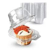 IHONGBEI caja cupcake transparente con domo profundo para exhibir decoraciones