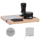 Tamper IKAPE 53 mm semi-transparente para una presión uniforme y manejo cómodo.