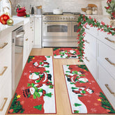 Alfombra de cocina Ileading con Santa Claus añade calidez navideña al espacio.