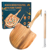 ILLIZONA pala de pizza de acacia de 18 pulgadas, ideal para deslizar pizzas sin esfuerzo.
