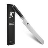 Cuchillo para pan Shun Classic de 9 pulgadas – filo de precisión y diseño damasco