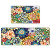 Tubeamin alfombra cocina boho floral con espuma de memoria para pies cómodos