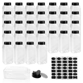 Jarras SENONAPO 34-pack con tapa abatible y cristal claro para identificar especias.