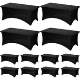Fixwal 12 Pack Manteles Elásticos para Mesa de 6 Pies (Rectangular, Negro) – Eventos