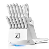 Conjunto imarku de 14 cuchillos con bloque de madera para almacenamiento seguro y elegante