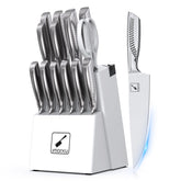 Conjunto imarku 15 piezas en bloque con afilador integrado para cocina.