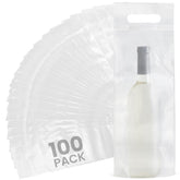 Bolsas IMPRESA transparentes con asa para transportar vino de forma segura.