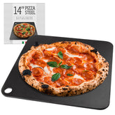 IMPRESA Placa de acero para pizza en horno, distribución de calor para una masa crujiente.