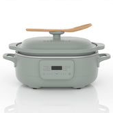 INDY VAC olla lenta 4 cuartos color oliva, exterior moderno para cocina actual.