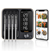 Inkbird INT-14-BW con cuatro sondas alimentarias para monitoreo simultáneo de cocción.