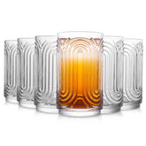 INSETLAN vasos vidrio vintage ripple, diseño origami, ideal para servir agua con estilo.