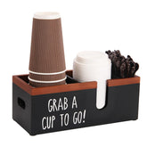 Intarsio organizador-tazas cafe en madera, ideal para ahorrar espacio en la encimera.