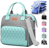 iPhixx bolsa de almuerzo para mujer verde, vista frontal, estilo versátil para el día