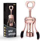 IPOW abre vino con aleación de zinc en rosa, robusto para uso diario.