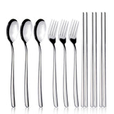 IQCWOOD set de cubiertos coreanos de 3 pares para uso diario.