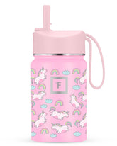 Botella IRON °FLASK infantil con tapa-pajita, fácil de llevar en la mochila.