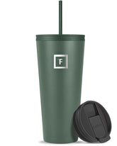Iron °FLASK Clasico Tumbler Sage: cuerpo robusto y acabado en polvo duradero.