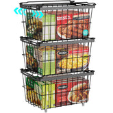 Ispecle contenedores organizadores para congelador, conjunto de 3 piezas ajustables para aprovechar el espacio.