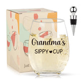 Ithmahco abuela: vaso de vino 16oz sin tallo para brindis elegantes
