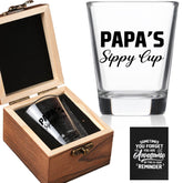 Ithmahco Papa: caja negra con destellos dorados, regalo elegante para papá.