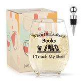 Ithmahco vaso vino sin tallo, frase literaria, ideal para lecturas y momentos de relajación.
