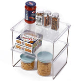 IVYHOME organizador despensa plegable con patas metálicas para maximizar el espacio.