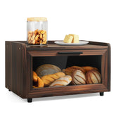 JAC HouseHold panera de madera pino natural, ideal para conservar pan fresco en la encimera.