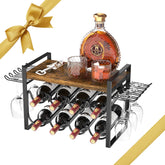 JAFUSI porta-vino con copas, capacidad para 8 botellas y 4–6 copas.
