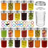 Jaisie.W vasitos mason 8oz con tapas plateadas para almacenar alimentos de forma segura.