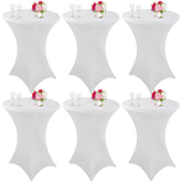 Mantel espandex JALANCY para cócteles, ajuste perfecto en mesa 32x43 blanco.