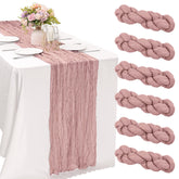 JALANCY mantel gasa rosa polvo para mesa grande, efecto romántico en eventos
